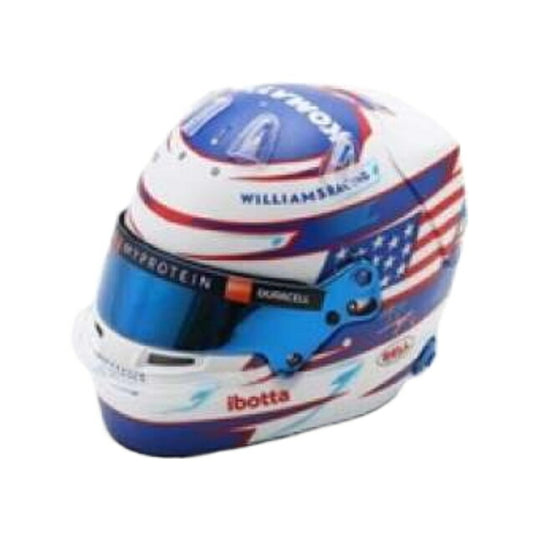 Helmet Logan Sargeant 2024, blue/red/white/Spark 1/5ヘルメット ミニチュア