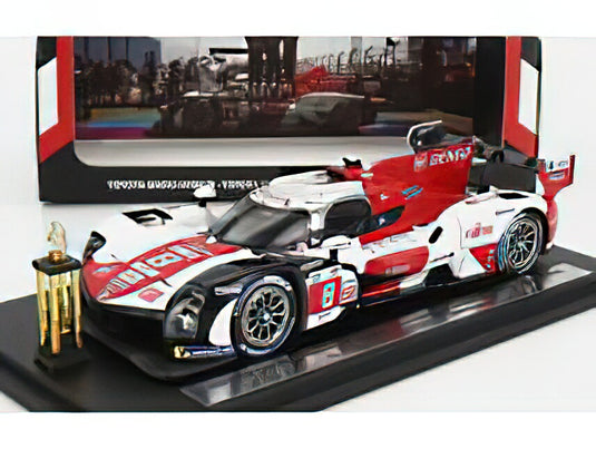 TOYOTA  GR010 3.5L TURBO HYBRID V6 TEAM TOYOTA GAZOO RACING N 8 WINNER 24h LE MANS 2022 WITH TROPHY SEBASTIEN BUEMI  BRENDON HARTLEY  RYO HIRAKAWA  WHITE RED/スパーク 1/43ミニカー