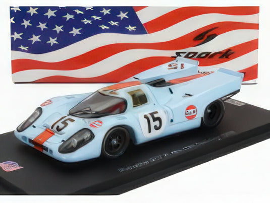 PORSCHE - 917K TEAM JOHN WYER AUTOMOTIVE ENGINEERING LTD. GULF N 15 12h SEBRING 1970 JO SIFFERT - PEDRO RODRIGUEZ - LEO KINNUNEN - LIGHT BLUE ORANGE/Spark 1/43ミニカー 500台限定