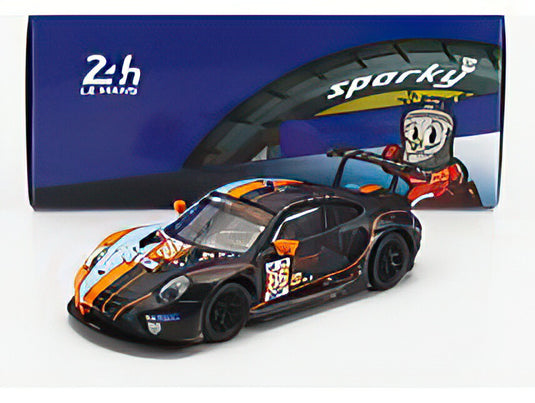 PORSCHE 911 991 2 RSR 19 4.2L TEAM GR RACING N 86 3rd LMGTE CLASS 24h LE MANS 2023 B.BARKER R.PERA M.WAINWRIGHT ORANGE LIGHT BLUE BLACK/Spark 1/64ミニカー