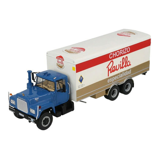 【予約】 Mackマック R600 トラック Chorizo Revilla 3軸 1967 ブルー ホワイト / EDICOLA 1/43 ミニカー トラック模型