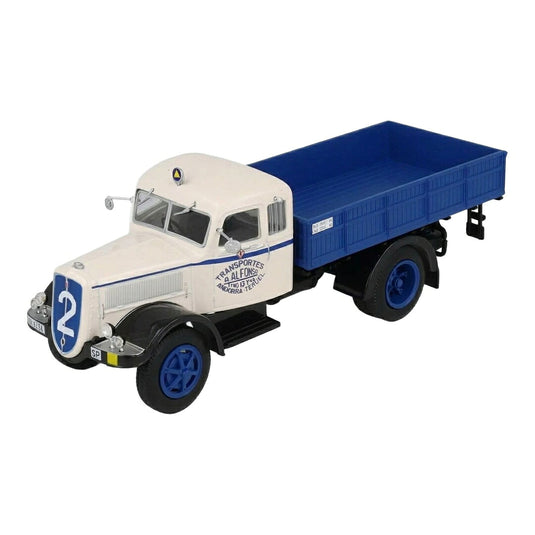 【予約】 Fiatフィアット 634 N2 トラック Transportes A. Alfonso 1940 ホワイト ブルー SALVAT-CAMIONES-Y-A / EDICOLA 1/43 ミニカー トラック模型