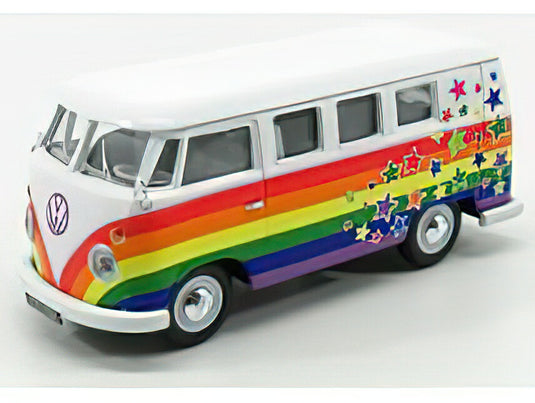 VOLKSWAGEN T1 MINIBUS CAMPER VAN 1961 PEACE & LOVE VARIOUS/CORGI 1/43ミニカー