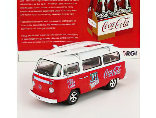 VOLKSWAGEN T1 MINIBUS COCA-COLA WITH SURFBOARD 1961 WHITE RED/CORGI 1/43ミニカー