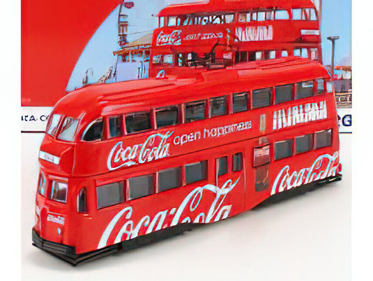 BLACKPOOL DECKER DOUBLE TRAM AUTOBUS COCA-COLA OPEN HAPPINESS 1934 RED WHITE/CORGI 1/76ミニカー