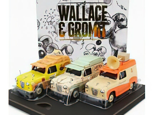 AUSTIN SET 3X DELIVERY VAN WALLACE & GROMIT AARDMAN VARIOUS/CORGI 1/43ミニカー