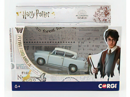 FORD ENGLAND ANGLIA HARRY POTTER MOVIE WITH フィギュア MOVIE LIGHT BLUE WHITE/CORGI 1/43ミニカー