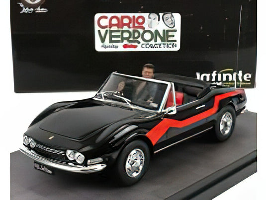 FIAT - DINO 2.4 SPIDER WITH ENZO FIGURE - MOVIE - UN SACCO BELLO 1980 - CARLO VERDONE - BLACK/CLC 1/18ミニカー