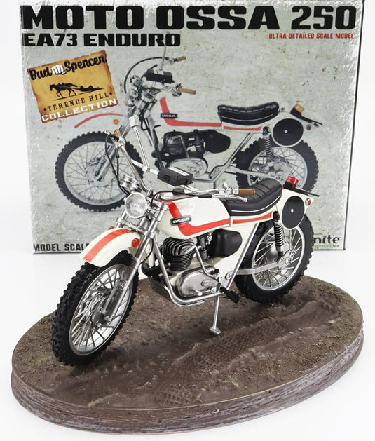 Ossaオッサ 250 AE73 エンデューロ 1973 映画 ALTRIMENTI CI ARRABBIAMO ホワイト BUD SPENCER & TERENCE HILL COLLECTION / CLC 1/12 ミニカー