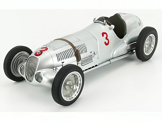 MERCEDES BENZ F1 W125 N3 ドニントンGP 1937 M.V.ブラウヒッチュ シルバー/ CMC 1/18 ミニカー