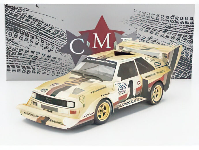 AUDI クワトロ スポーツ S1 E2 1号車 優勝 ラリー パイクスピーク ヒルクライム ダーティバージョン 1987 W.ロール イエロー ホワイト レッド/ CMR 1/18 ミニカー