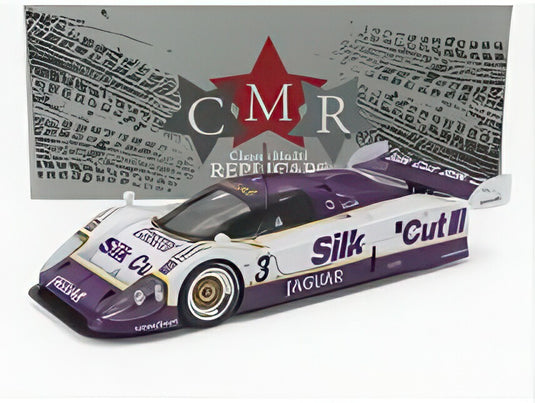 JAGUAR XJR12 7.0L V12 チーム シルクカット ジャガー T.W.レーシング 3号車 優勝 ルマン24時間 1990 ジョン・ニールセン プライス・コブ マーティン・ブランドル ホワイト パープル/ CMR 1/18 ミニカー
