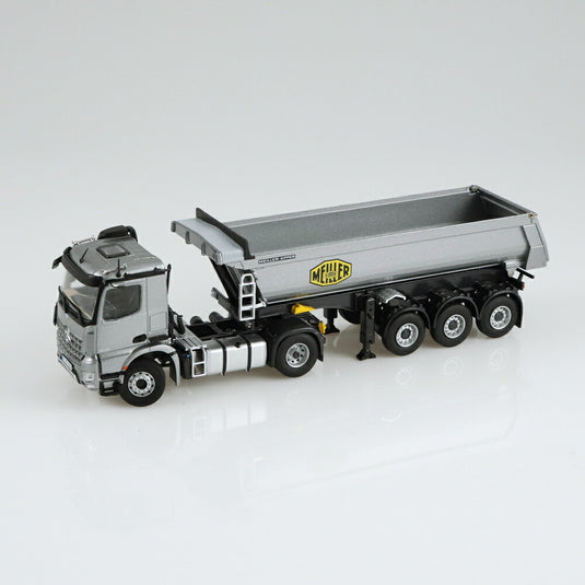 Mercedes-Benz Arocs Meiller tipping semi trailer  grey トレーラー / NZG 1/50 建設機械模型 工事車両