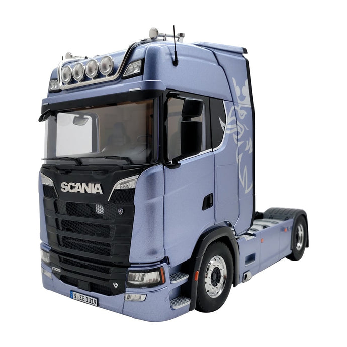 Scania V8 730S 4x2  fictionblue with Greif logo トレーラー / NZG 1/18 建設機械模型 工事車両