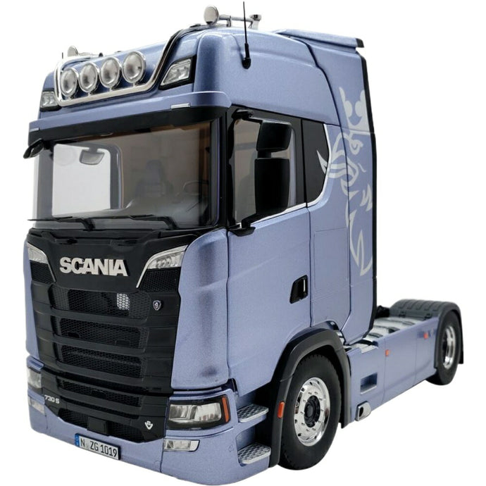 Scania V8 730S fictionblue decor / NZG 1/18 建設機械模型 工事車両