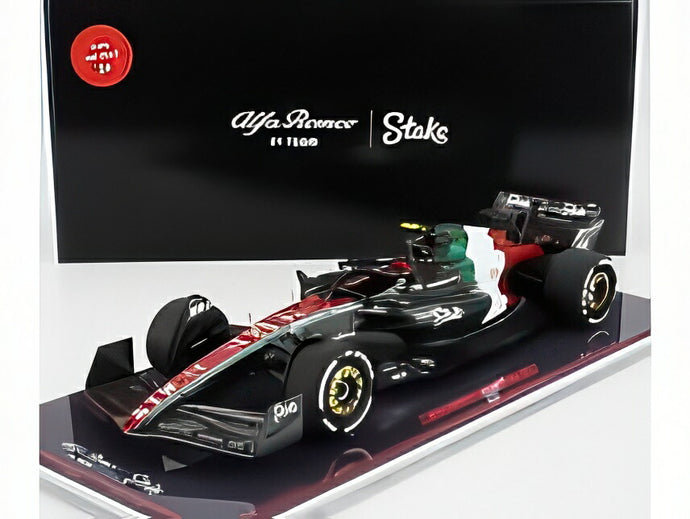 ALFA ROMEO F1 C43 TEAM STAKE #24 モンツァ イタリアGP 2023 周冠宇 ショーケース付き ブラック/レッド/ホワイト/グリーン/ NZG 1/18 ミニカー
