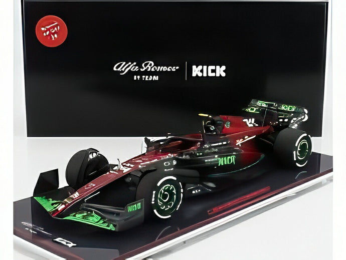 ALFA ROMEO F1 C43 TEAM STAKE #24 ベルギーGP 2023 周冠宇 ショーケース付き ブラック/レッド/ NZG 1/18 ミニカー
