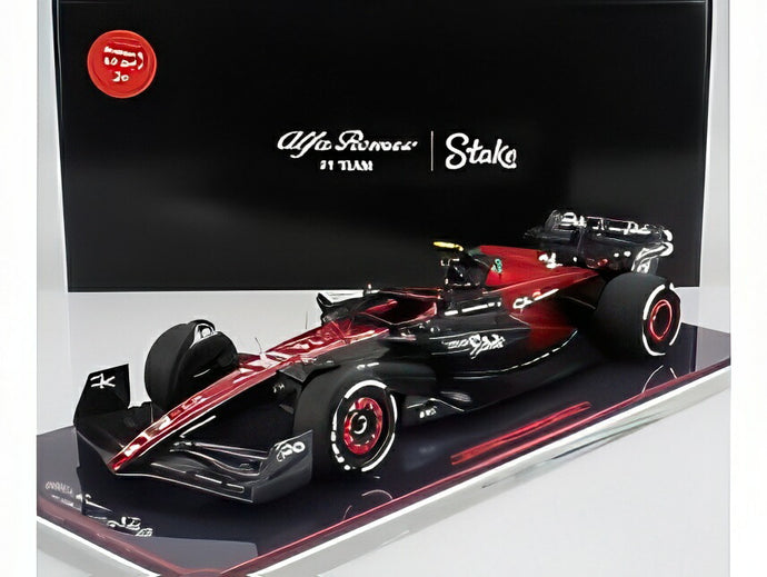 ALFA ROMEO F1 C43 TEAM STAKE #24 ハンガリーGP 2023 周冠宇 ショーケース付き ブラック/レッド/ NZG 1/18 ミニカー