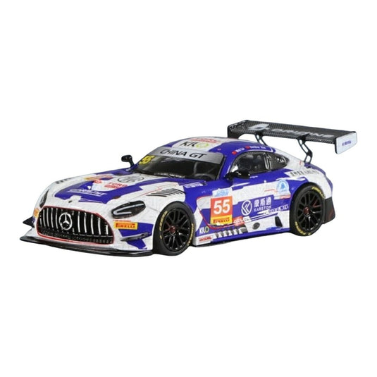 【予約】2026年発売予定 Mercedes Benzメルセデスベンツ AMG GT3 EVO #55 Gu Meng Xie Xinzhe ホワイト/ブルー / NZG 1/64 ミニカー