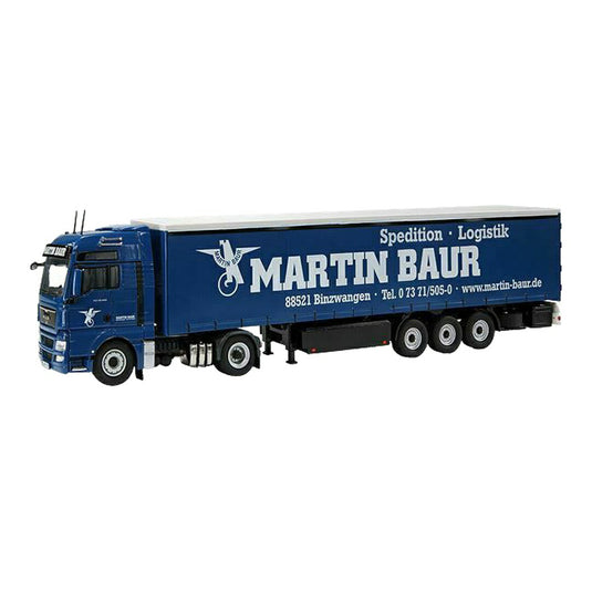 MAN TGX カーテンサイダー トレーラー MARTIN BAUR / NZG 1/50 ミニカー トラック模型