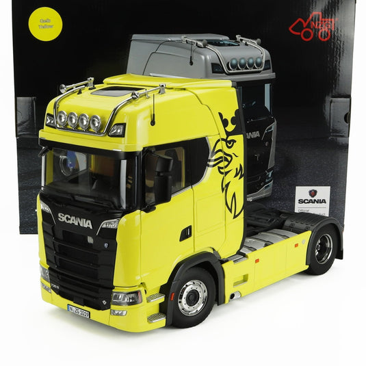 SCANIAスカニア S730 V8 TRACTOR TRUCKトラクタートラック 2 ASSI WITH VABIS LOGO 2017 YELLOWイエロー / NZG 1/18 トラック商用車