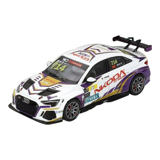 Audiアウディ RS3 LMS TCR #714 Yiming Pan 2024 ホワイト パープル / NZG 1/64 ミニカー