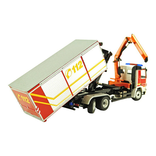 メルセデス・ベンツ アクトロス 消防用ロールオフコンテナ搭載トラック / CONRAD 1/50 ミニカー トラック模型