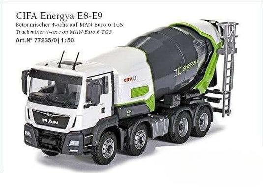 MAN TGS Euro 6 CIFA Energy E8-E9ミキサー /Conrad 1/50建設機械模型