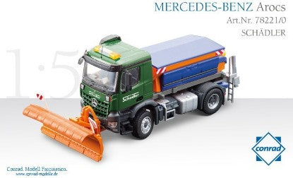 Mercedes Arocs スプレッダー＆スノープラウ付き Schaedler / CONRAD 1/50 建設機械模型 工事車両