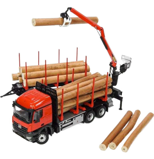 Mercedes Benz Arocs ウッドトラック・トレーラー + Palfinger Epsilon Q17Z / Conrad 1/50 建設機械模型 工事車両