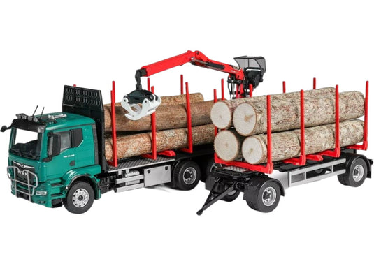 MAN TGS TN 33.540 DOLL ショートティンバートレーラー Epsilon クレーン付き トレーラー / CONRAD 1/50 建設機械模型 工事車両