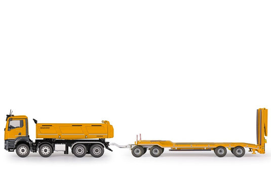 【予約】2027年発売予定MAN TGS NN Meiller 三転ダンプ Dump Truckダンプトラック 4軸低床トレーラー付 / Conrad 1/50 建設機械 模型