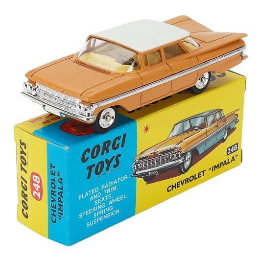 Chevroletシボレー Impala インパラ 1959 ライトブラウン ホワイト / Corgi 1/43 ミニカー