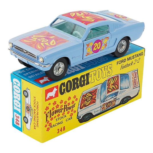 Fordフォード Mustangマスタング Fastbackファストバック 2+2 No.20 Flower Power 1965 ライトブルー / Corgi 1/43 ミニカー