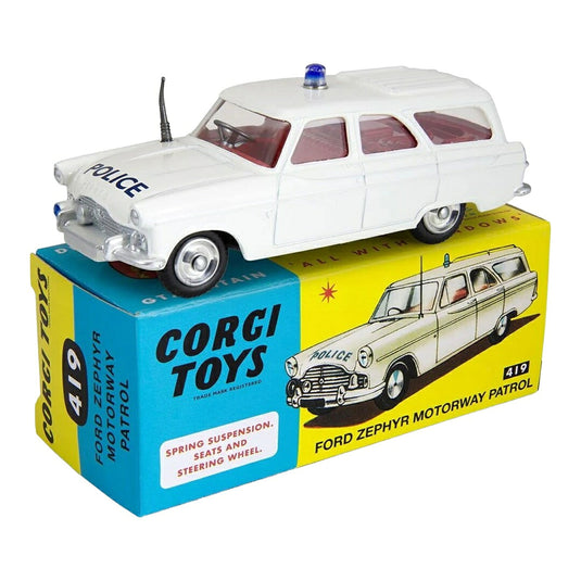 Fordフォード Zephyrゼファー ステーションワゴン モーターウェイパトロール ポリス 1960 ホワイト / Corgi 1/43 ミニカー
