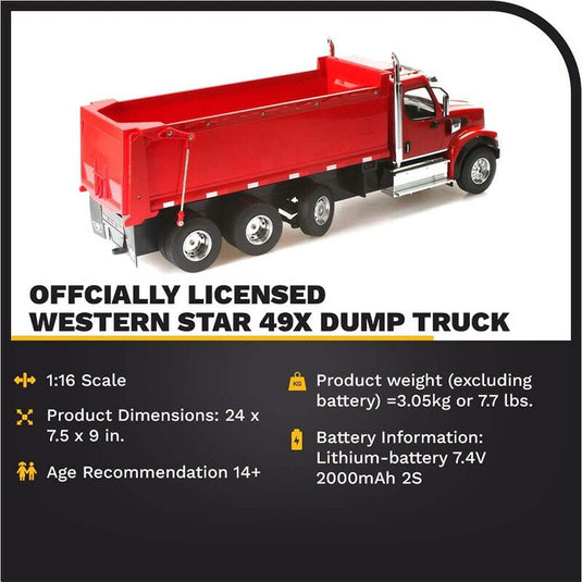 R/C Western Star 49X ダンプトラック - ラジコンシリーズ 掘削機   / Diecast Masters 1/16 建設機械模型 工事車両