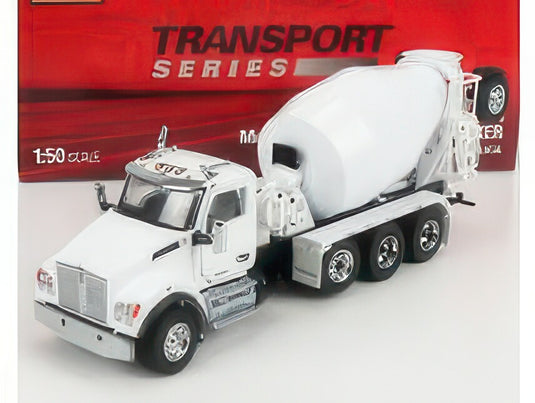 KENWORTH   T880S BETONIERA TANKER CEMENT MIXER TRUCK 4 ASSI 1990   WHITE トラック / Diecast Masters 1/50 建設機械模型 工事車両