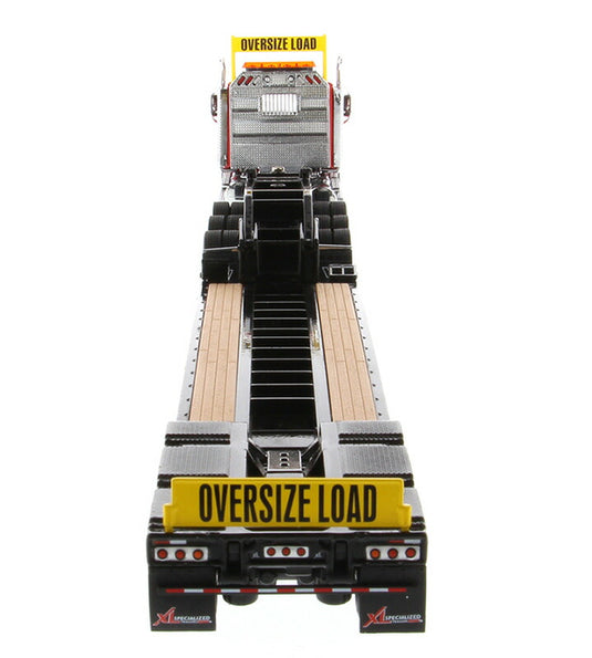 Western Star 49X SB 3軸トラクター (レッド) & XL 120 HDG ドロップデッキトレーラー 掘削機   / Diecast Masters 1/50 建設機械模型 工事車両
