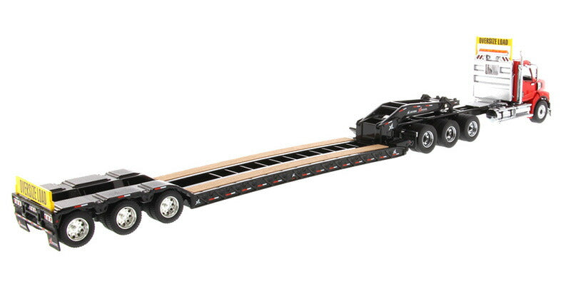 ギャラリービューアに画像をロードする, Western Star 49X SB 3軸トラクター (レッド) &amp; XL 120 HDG ドロップデッキトレーラー 掘削機   / Diecast Masters 1/50 建設機械模型 工事車両
