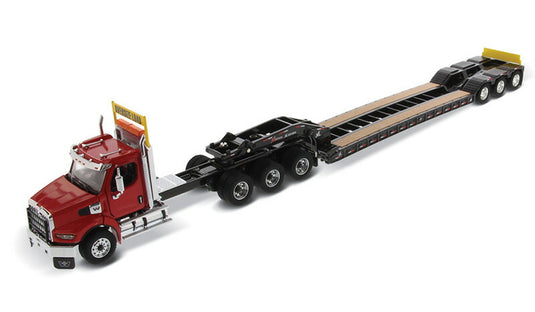 Western Star 49X SB 3軸トラクター (レッド) & XL 120 HDG ドロップデッキトレーラー 掘削機   / Diecast Masters 1/50 建設機械模型 工事車両