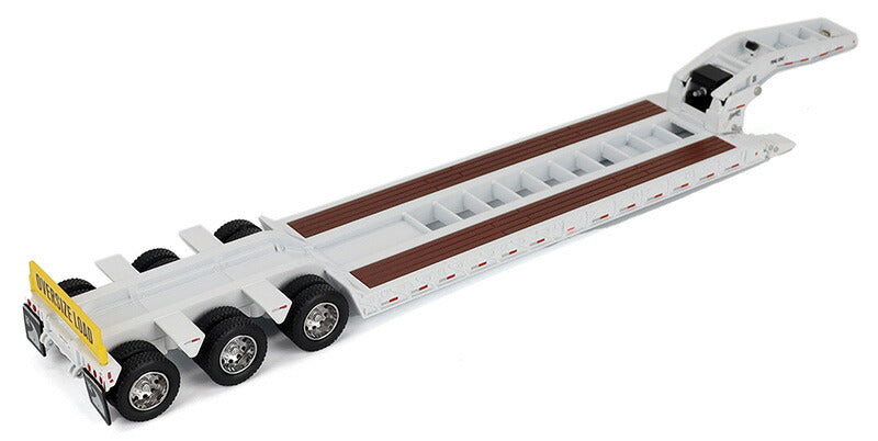 ギャラリービューアに画像をロードする, Trail King TK120 油圧式 デタッチャブル グースネック ローボーイ トレーラー ホワイト レギュラーバージョン / Diecast Masters 1/50 建設機械模型 工事車両
