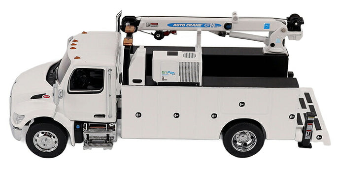 Peterbilt Model 536 Auto Crane Titan85 Body HC14 Crane ワークトラック Miller EnPak付き ホワイト トランスポートシリーズ モバイルクレーン / Diecast Masters 1/50 建設機械模型 工事車両