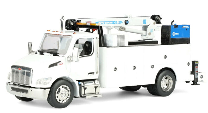 Peterbilt Model 536 Auto Crane Titan85 Body HC14 Crane ワークトラック AC40 コンプレッサー Miller Trailblazer ウェルダー付き ホワイト モバイルクレーン / Diecast Masters 1/50 建設機械模型 工事車両