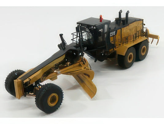 CATERPILLAR   CAT24 RUSPA LIVELLATRICE GOMMATA   SCRAPER TRACTOR MOTOR GRADER   YELLOW BLACK / Diecast Masters 1/50 建設機械模型 工事車両