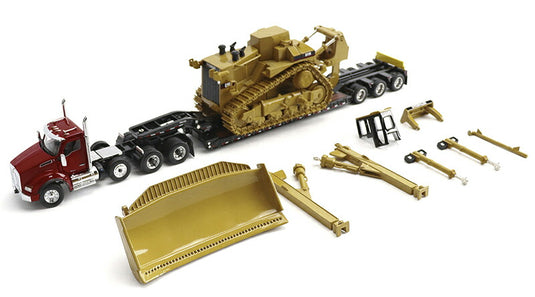 KenworthケンワースT880CabTandemandTrailKingTK120LowboywithCaterpillarキャタピラーD11RDozerComponentsLoadTransportSeries