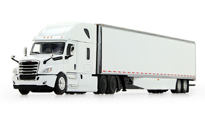 Freightliner 2018 Cascadia High-Roof Sleeper & 53ft Utility Trailer  ホワイト  トレーラー / DCP 1/64 建設機械模型 工事車両
