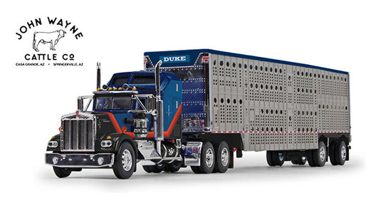 John Wayne: Cattle Co. - Kenworth W900A & Wilson Silverstar Livestock Trailer トレーラー / DCP 1/64 建設機械模型 工事車両