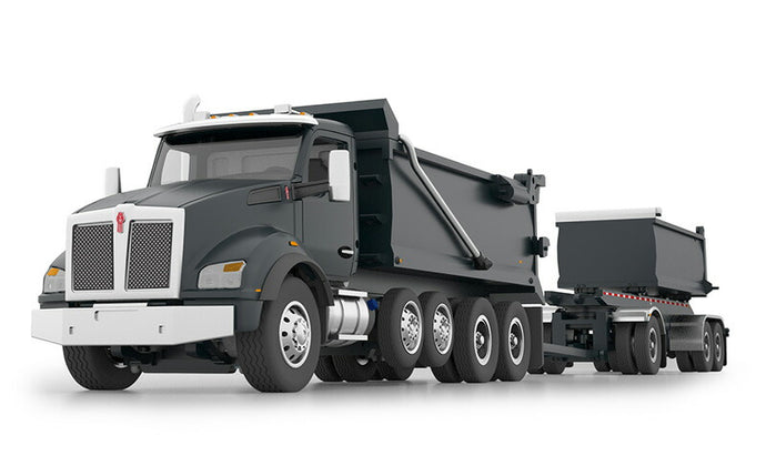Kenworth T880 Rogue Dump Truck & Rogue Transfer Dump Trailer  ブラック  ダンプ / DCP 1/64 建設機械模型 工事車両