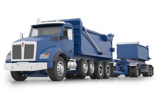 Kenworth T880 Rogue Dump Truck & Rogue Transfer Dump Trailer  サーフブルー  ダンプ / DCP 1/64 建設機械模型 工事車両