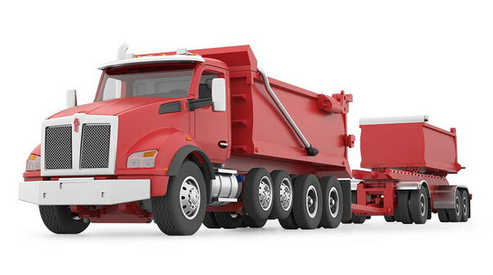 Kenworth T880 Rogue Dump Truck & Rogue Transfer Dump Trailer  Viperレッド  ダンプ / DCP 1/64 建設機械模型 工事車両